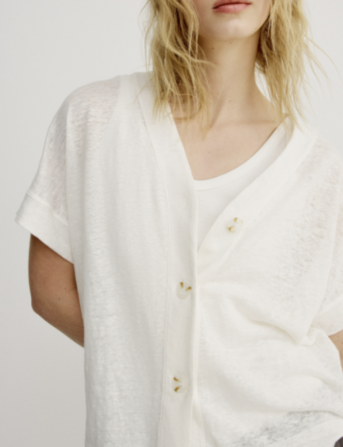 SL6805010235 Բլուզ կիսաթև գործվածք  Linen